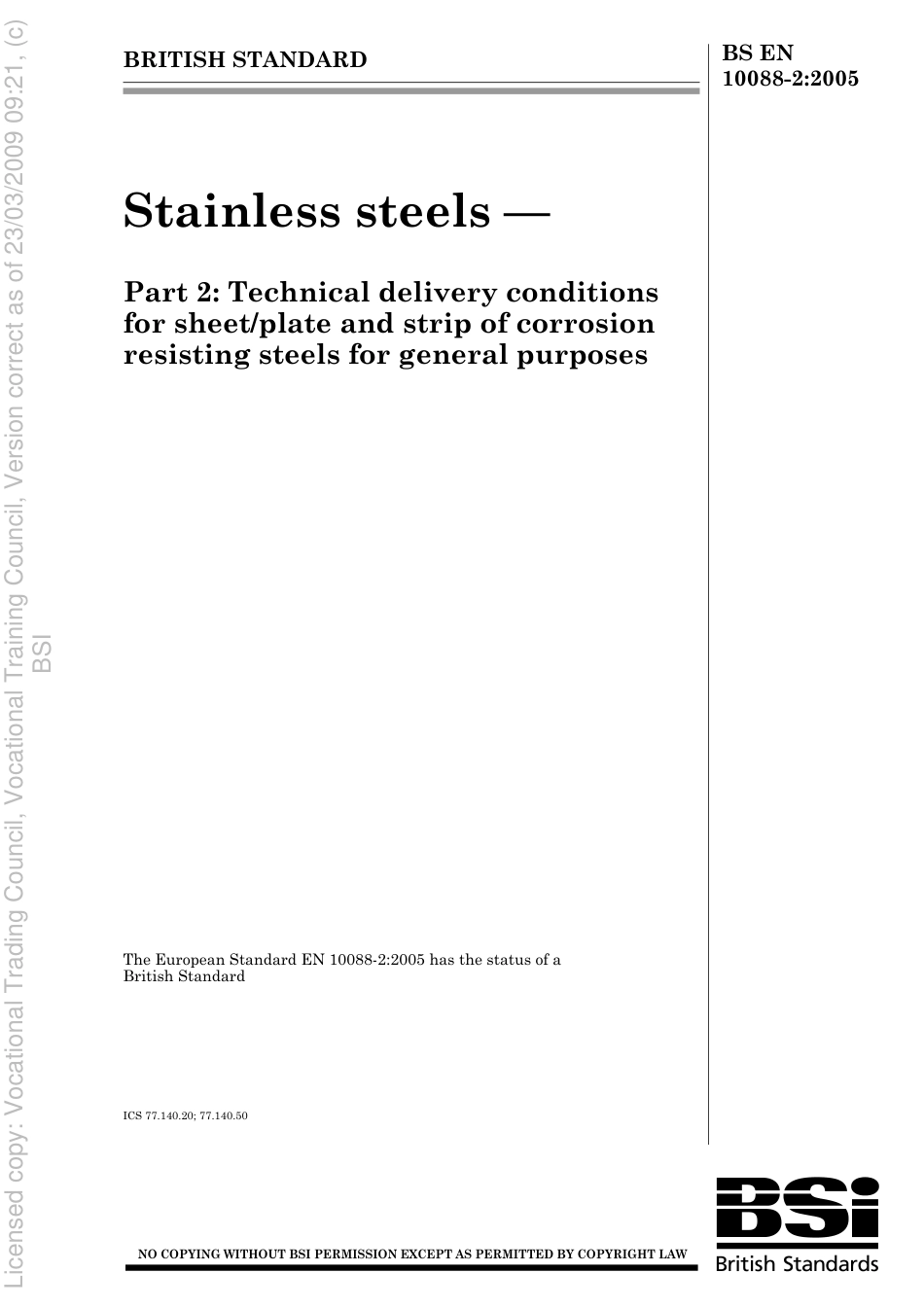 BS EN 10088-2 2005.pdf_第1页