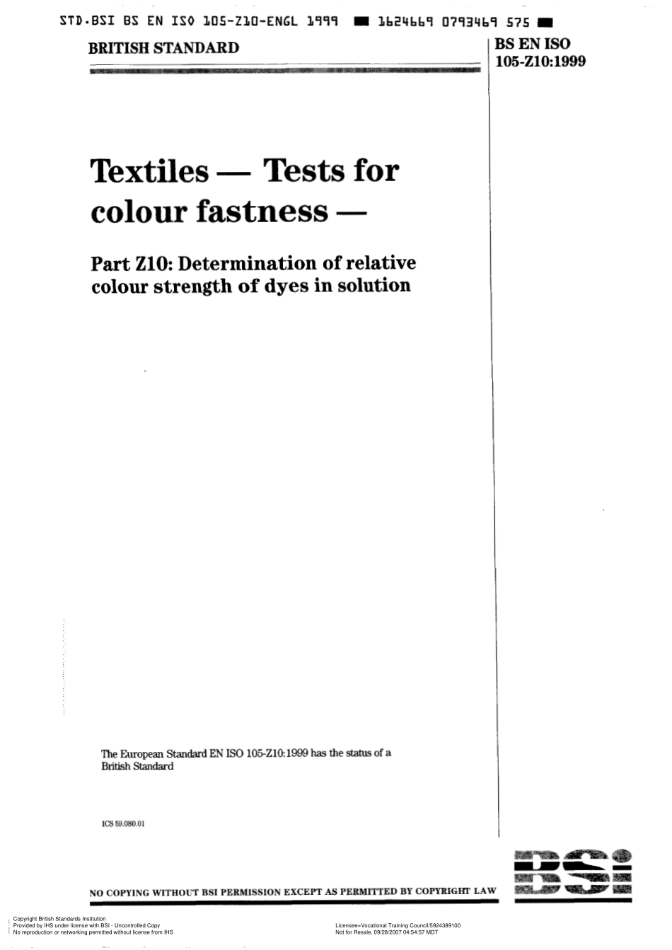 BS EN ISO 105-Z10 1999.pdf_第1页