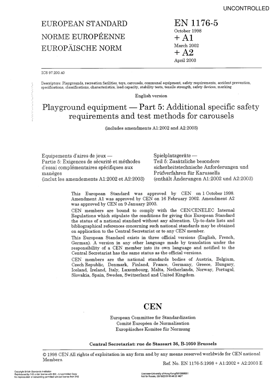 BS EN 1176-5-99+amd1&(uncontrolled).PDF_第3页