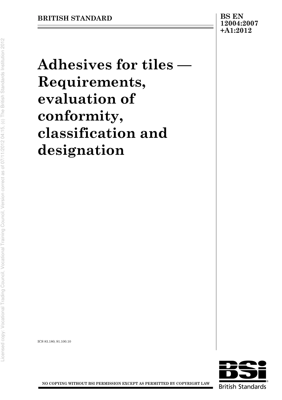 BS EN 12004 2007 + A1 2012.pdf_第1页