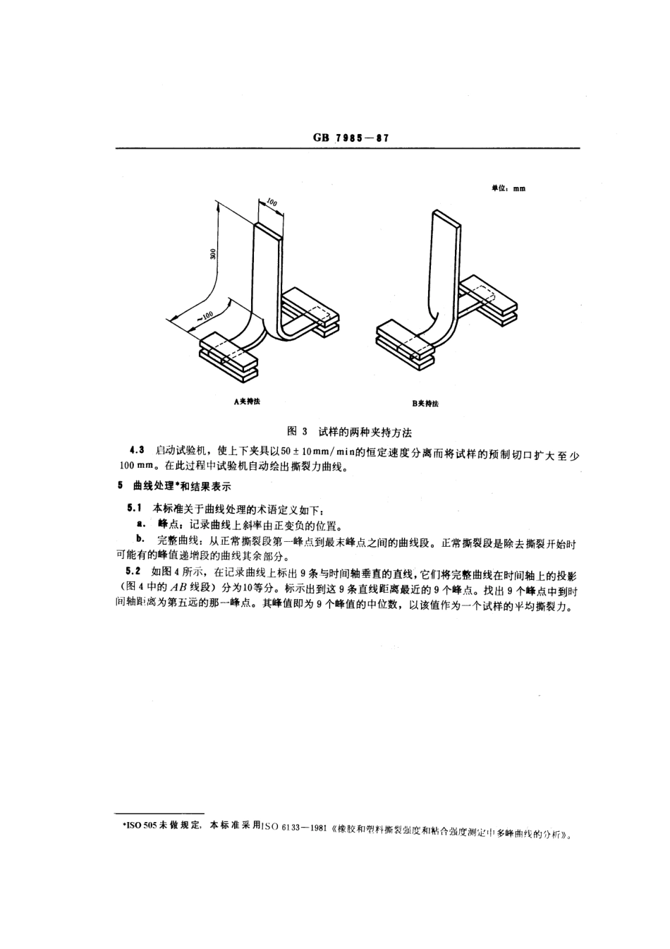 GB 7985-1987 输送带带芯抗撕裂性试验方法.pdf_第3页