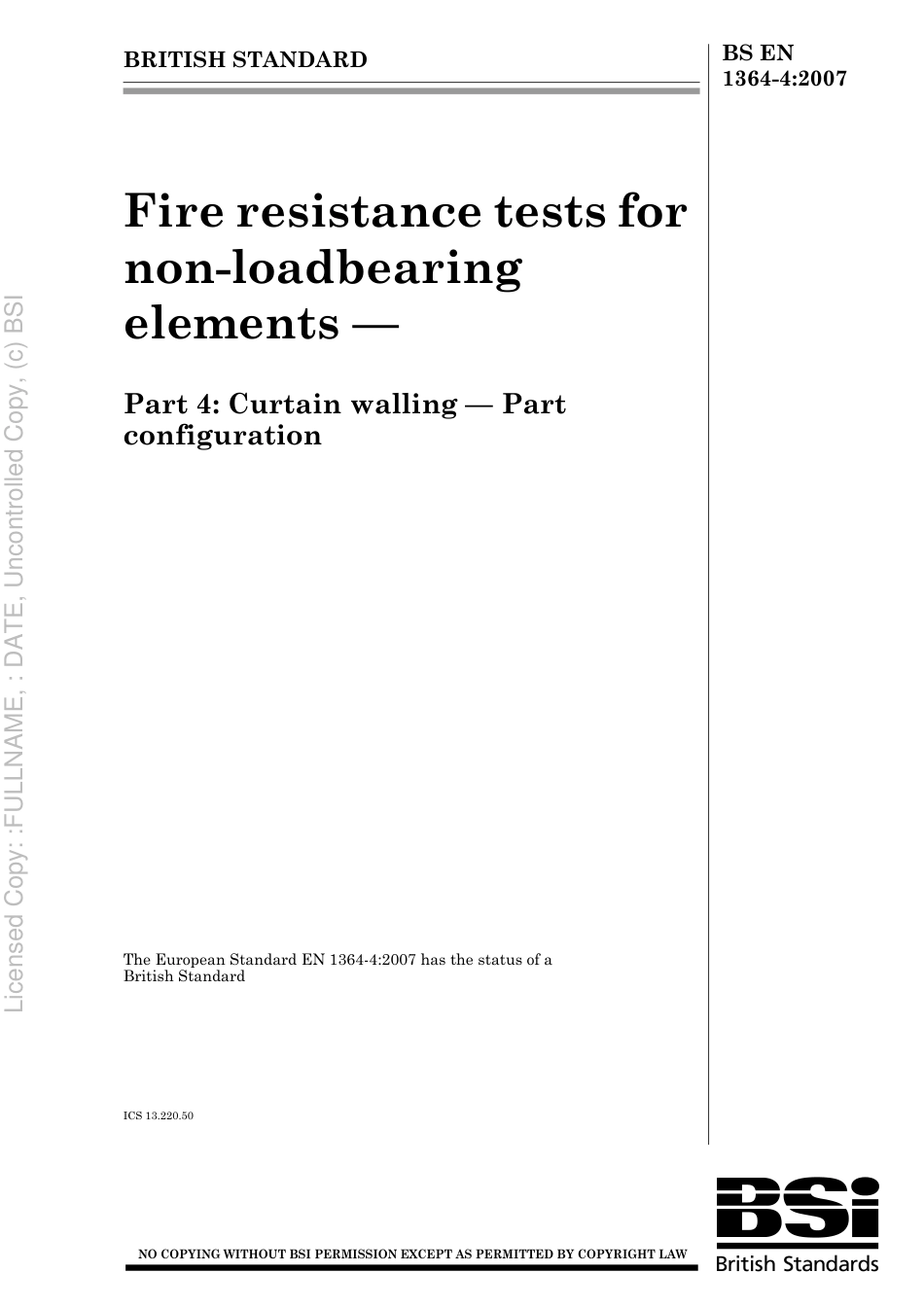 BS EN 1364-4 2007.pdf_第1页