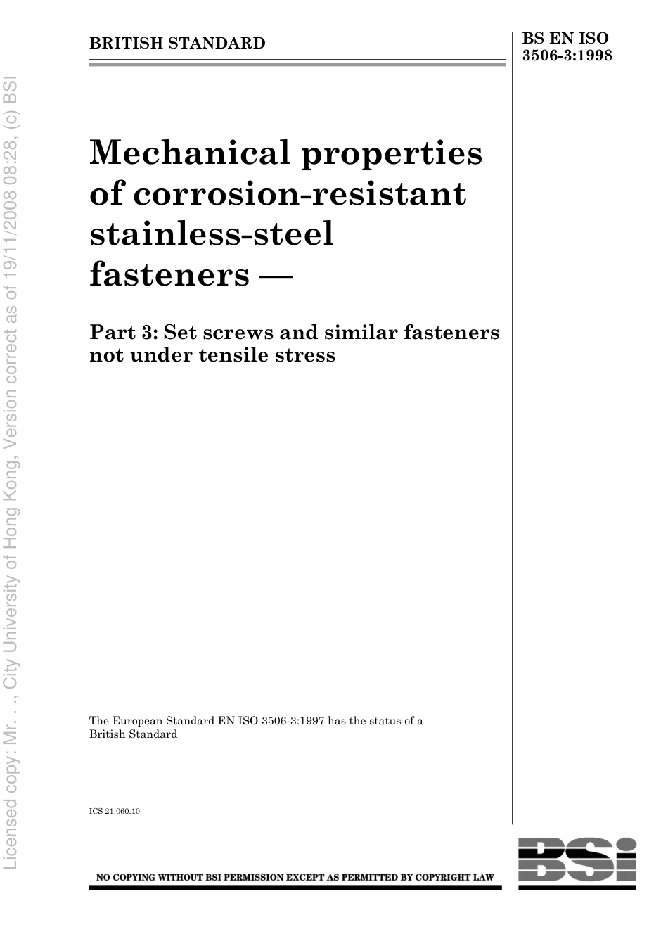 BS EN ISO 3506-3 1998.pdf_第1页