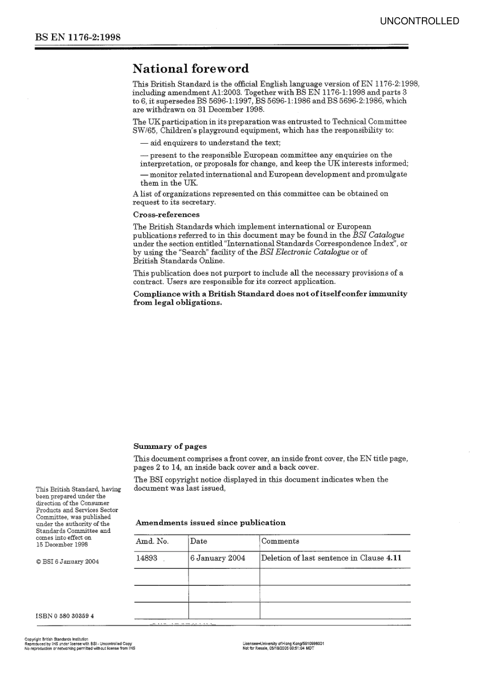 BS EN 1176-2-1998+amd1(uncontrolled).PDF_第2页