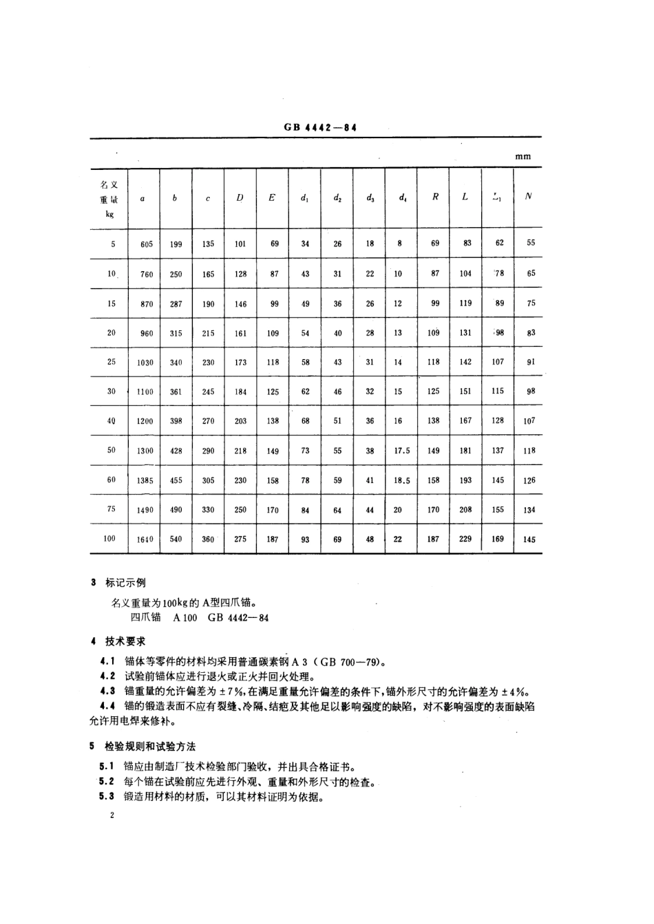 GB 4442-1984 四爪锚.pdf_第3页