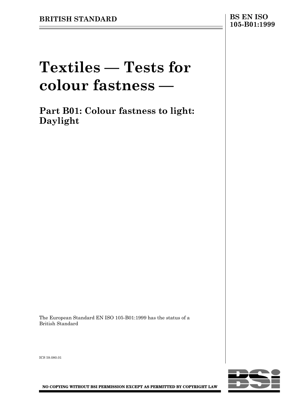 BS EN ISO 105-B01 1999.pdf_第1页