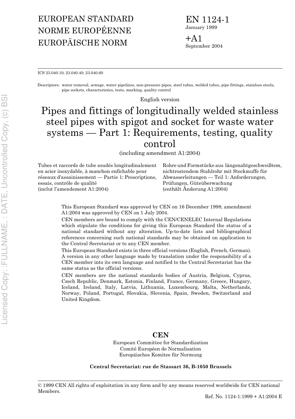 BS EN 1124-1 1999.pdf_第3页