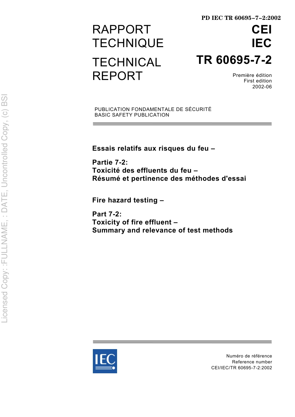 PD IEC TR 60695-7-2 2002.pdf_第3页