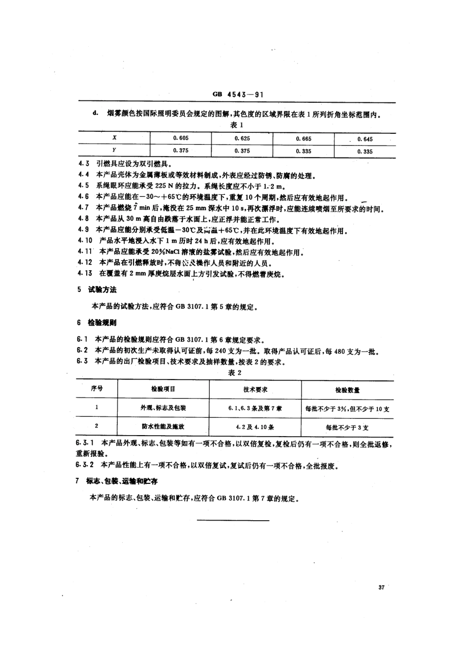 GB 4543-1991 救生用橙色烟雾信号.pdf_第3页