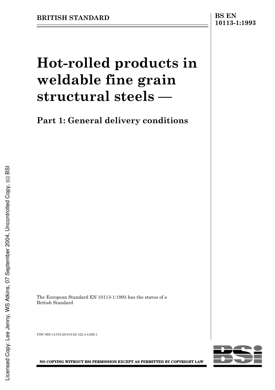 BS EN 10113-1_1993 Hot-rolled products in weldable fine grain structural steels — Part 1 General delivery conditions.pdf_第2页