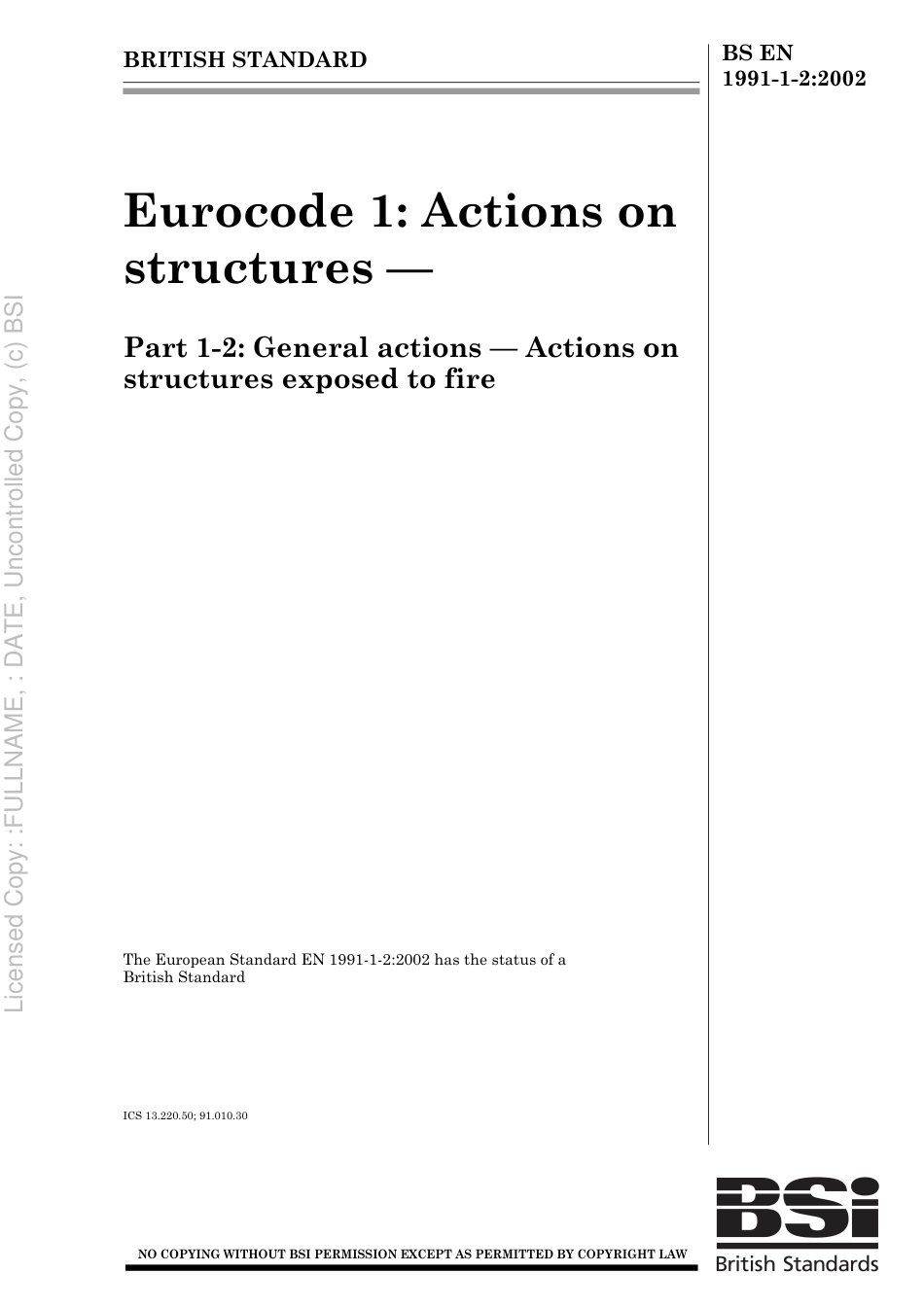 BS EN 1991-1-2 2002.pdf_第1页