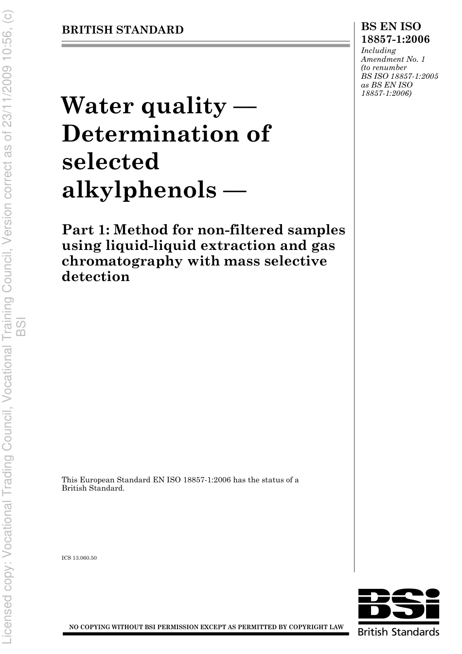 BS EN ISO 18857-1 2006.pdf_第1页