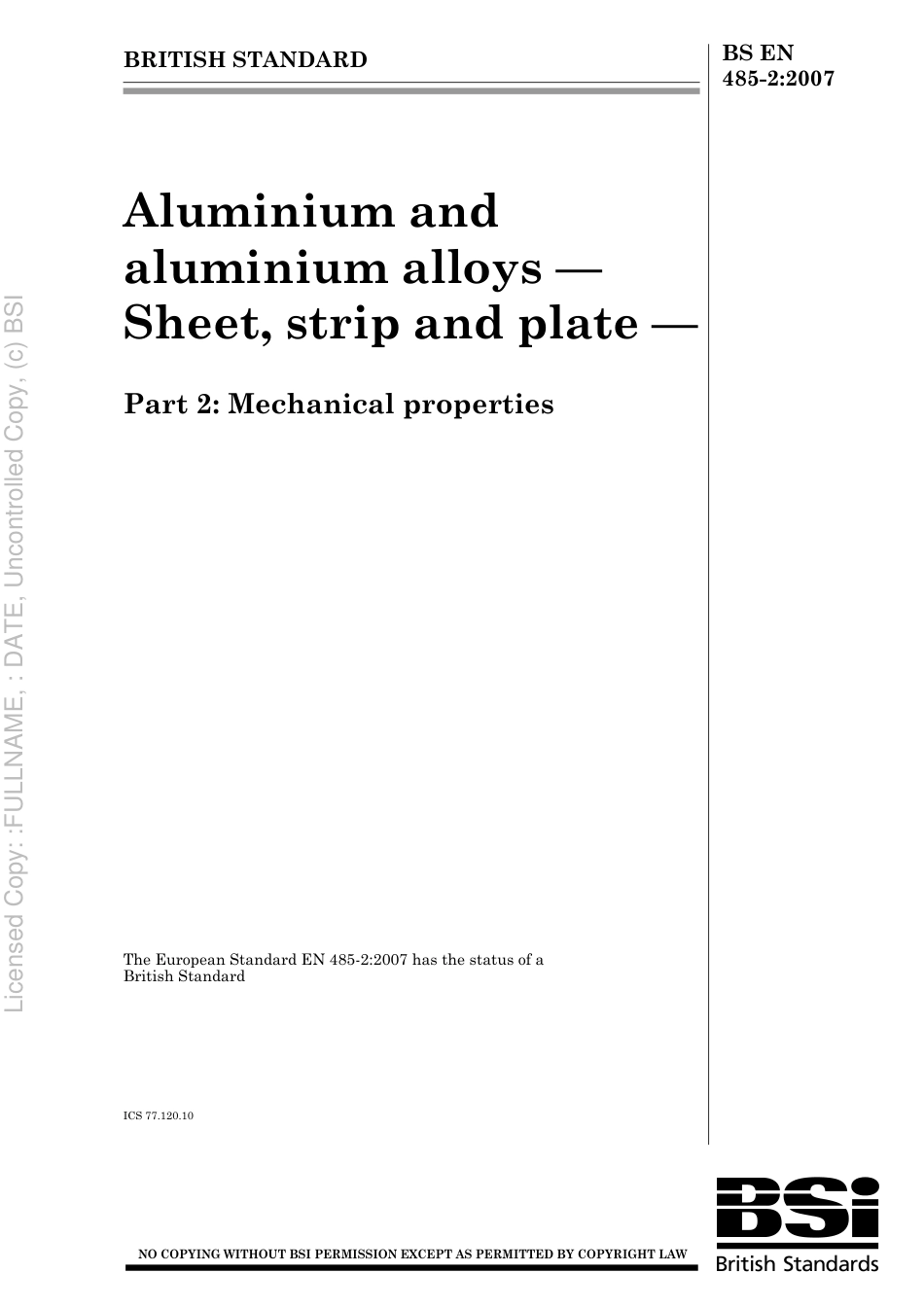 BS EN 485-2 2007.pdf_第1页