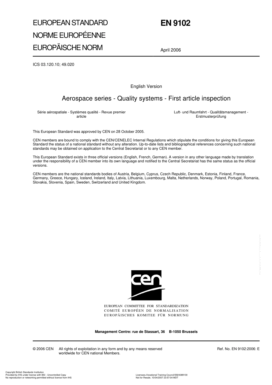 BS EN 9102 2006.pdf_第3页