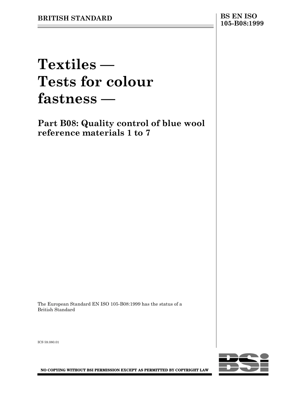 BS EN ISO 105-B08 1999.pdf_第1页