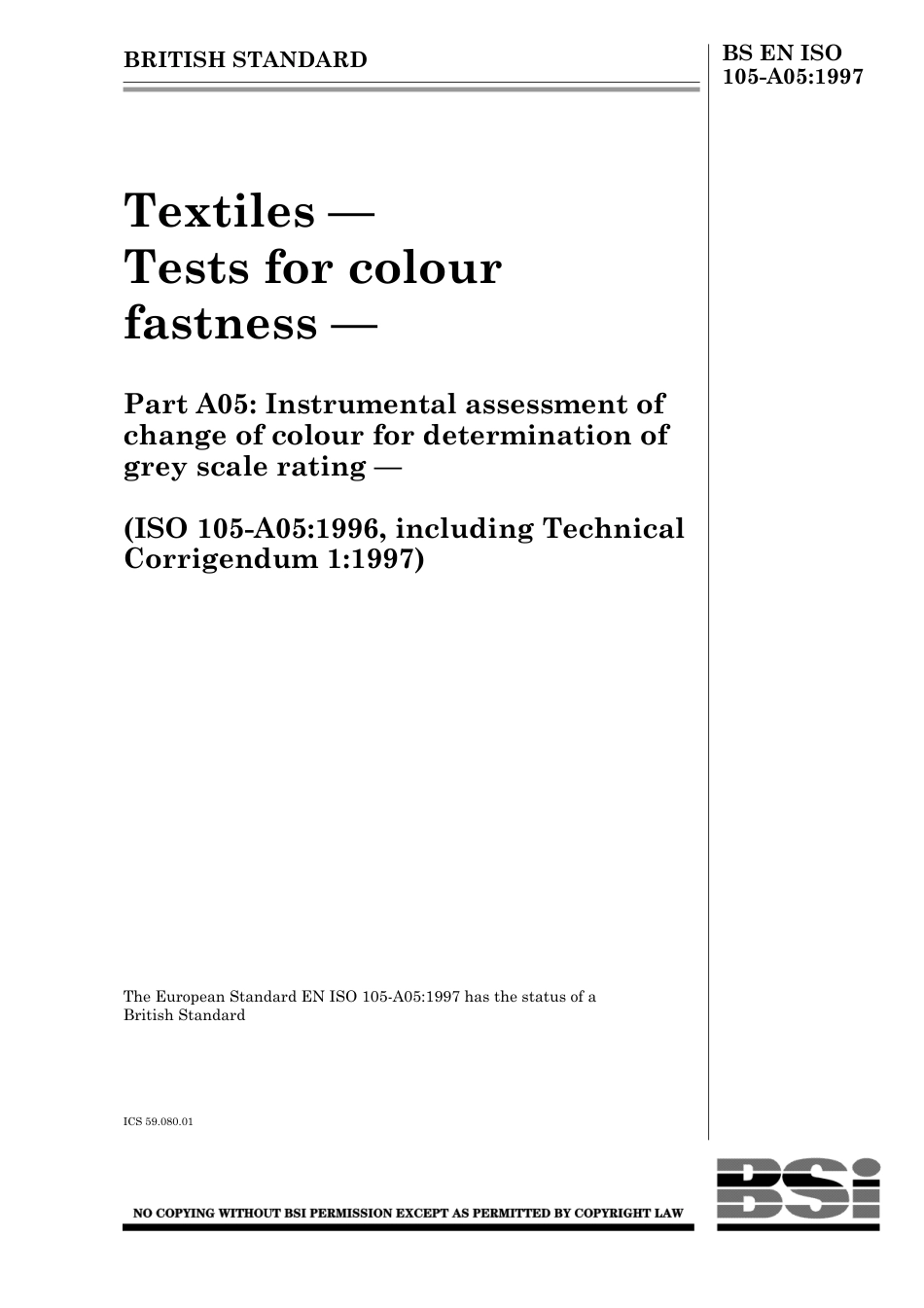 BS EN ISO 105-A05 1997.pdf_第1页
