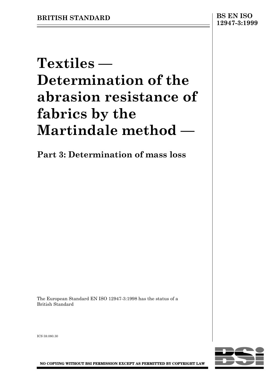 BS EN ISO 12947-3 1999.pdf_第1页