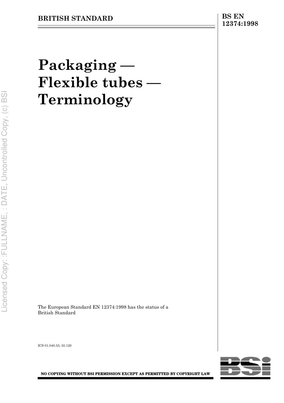 BS EN 12374 1998.pdf_第1页