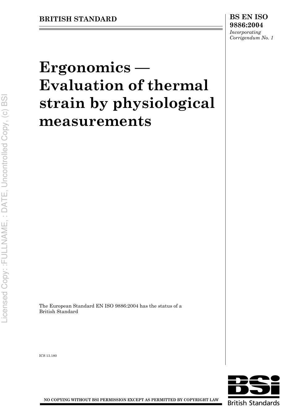 BS EN ISO 9886 2004.pdf_第1页