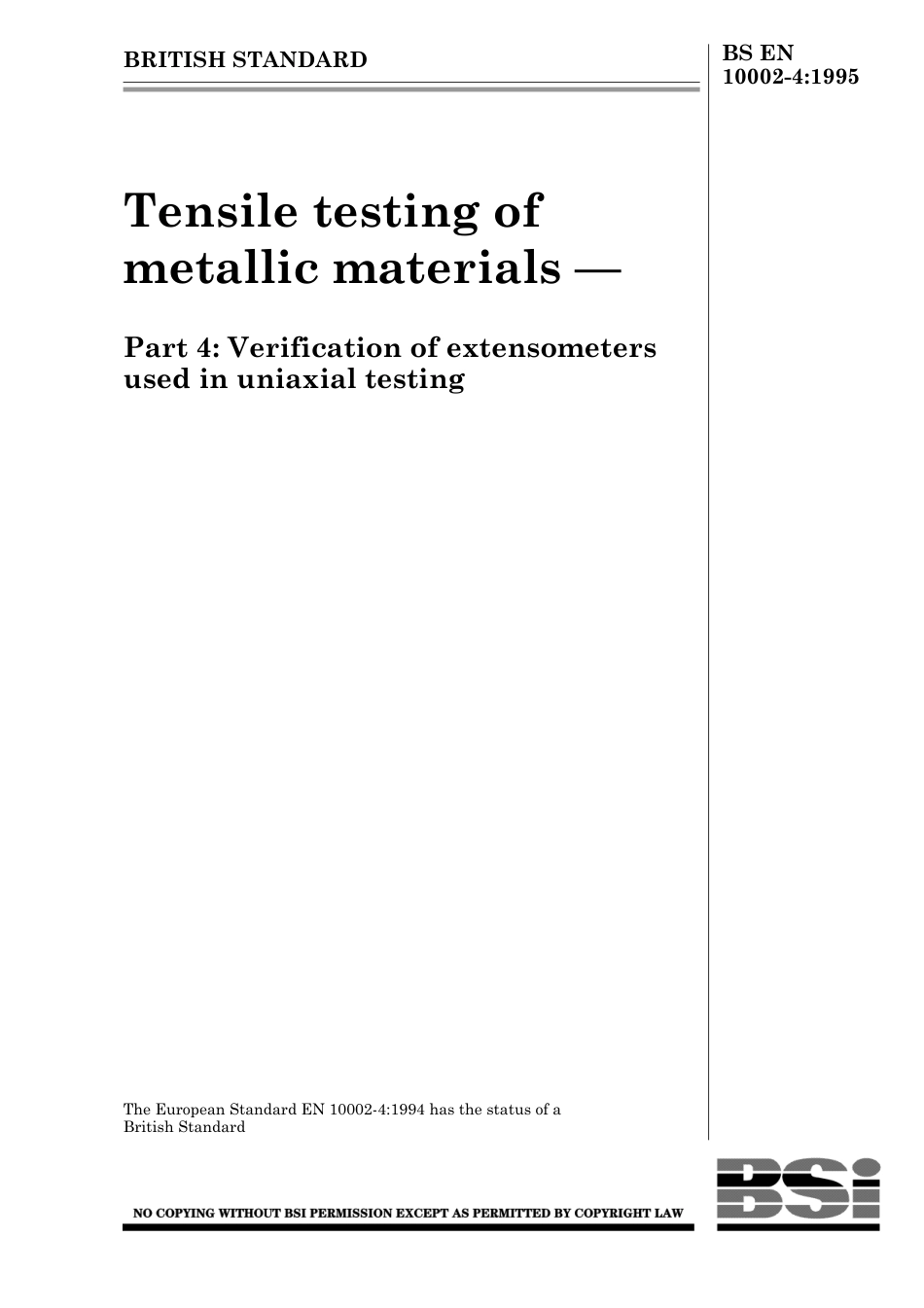 BS EN 10002-4 1995.pdf_第1页