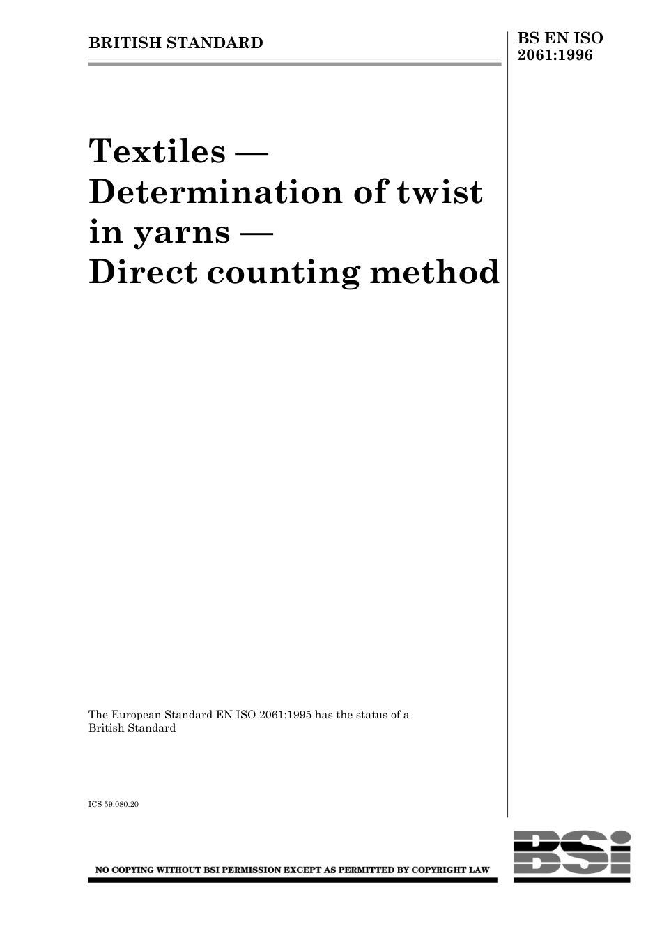 BS En ISO 2061 1996.pdf_第1页