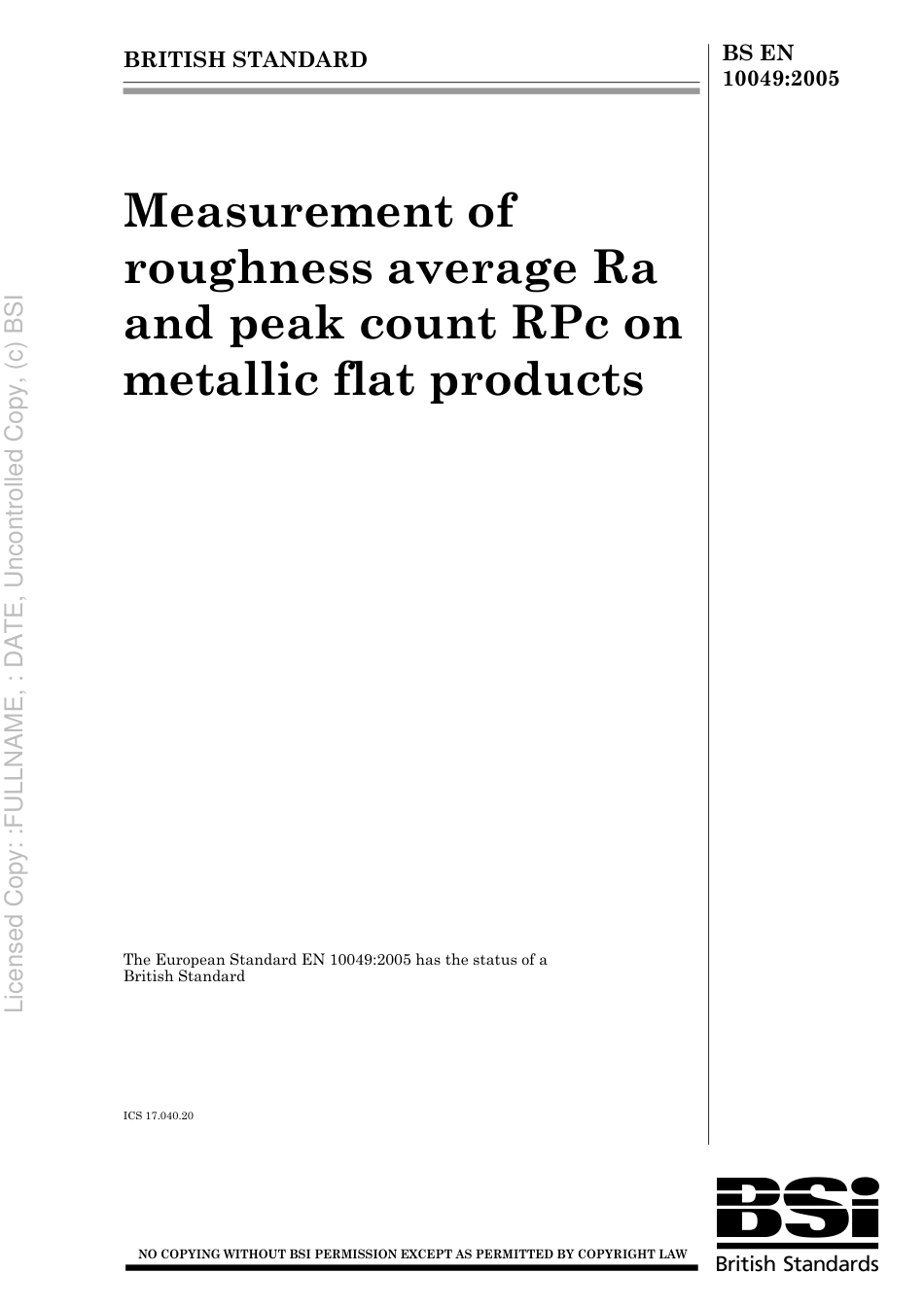 BS EN 10049 2005.pdf_第1页