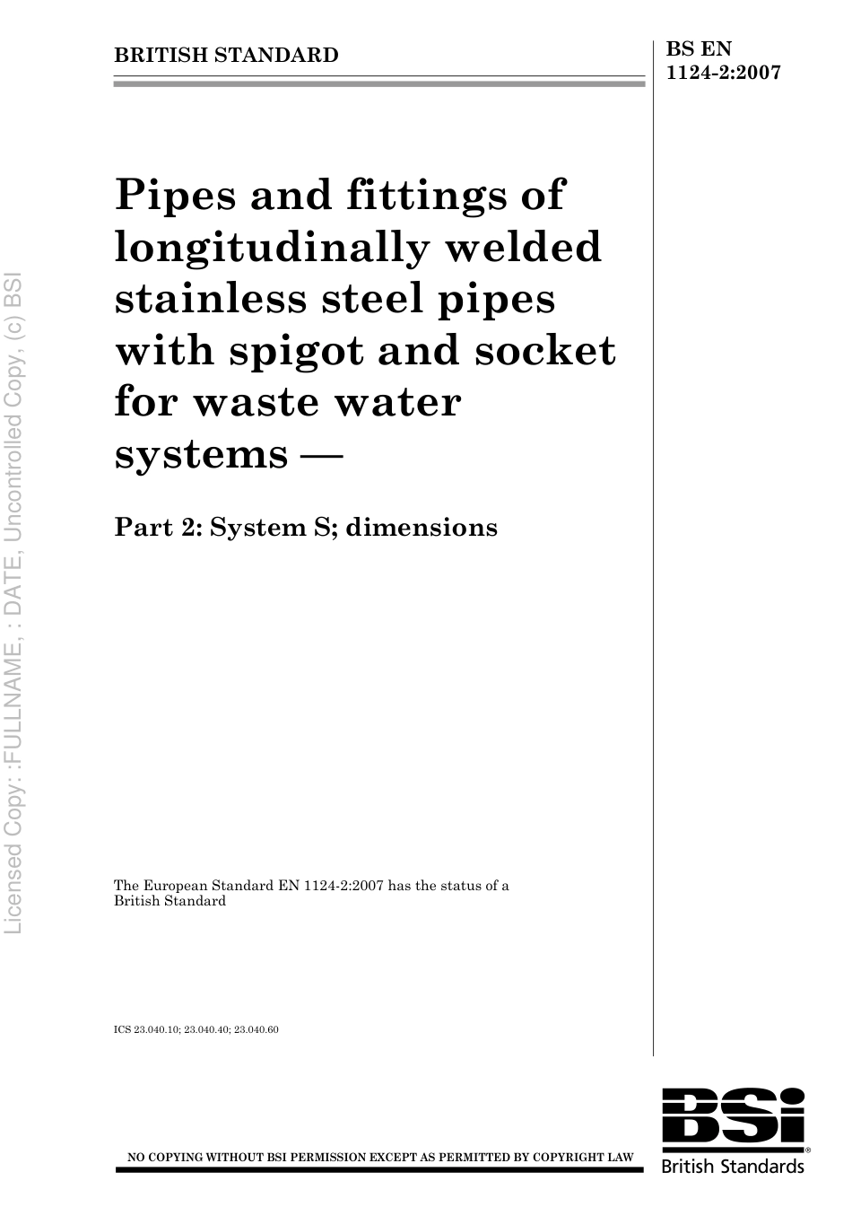 BS EN 1124-2 2007.pdf_第1页