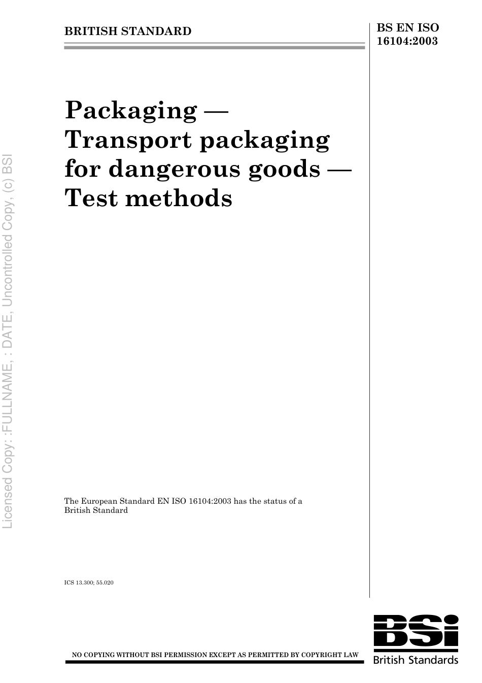 BS EN ISO 16104 2003.pdf_第1页