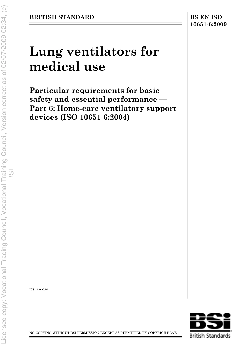 BS EN ISO 10651-6 2009.pdf_第1页