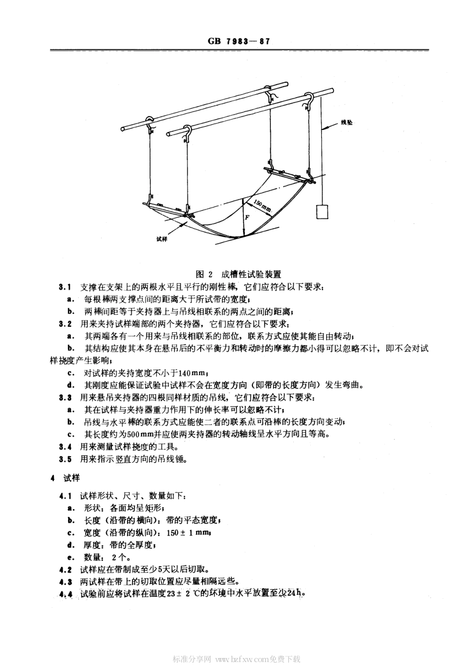 GB 7983-1987 输送带成槽性试验方法.pdf_第2页