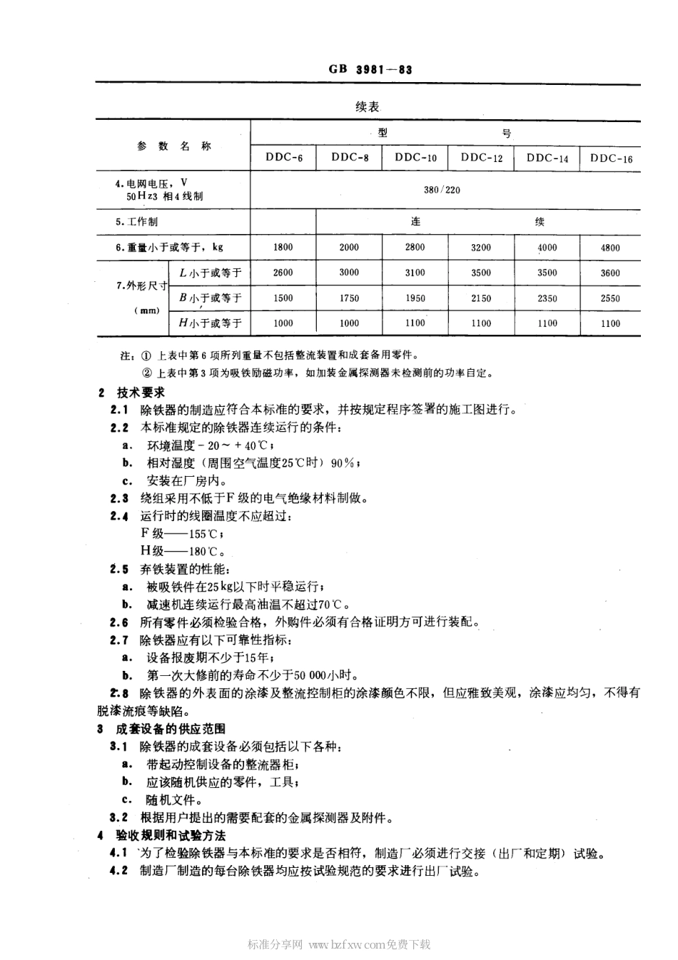 GB 3981-1983 DDC型带式电磁除铁器.pdf_第2页