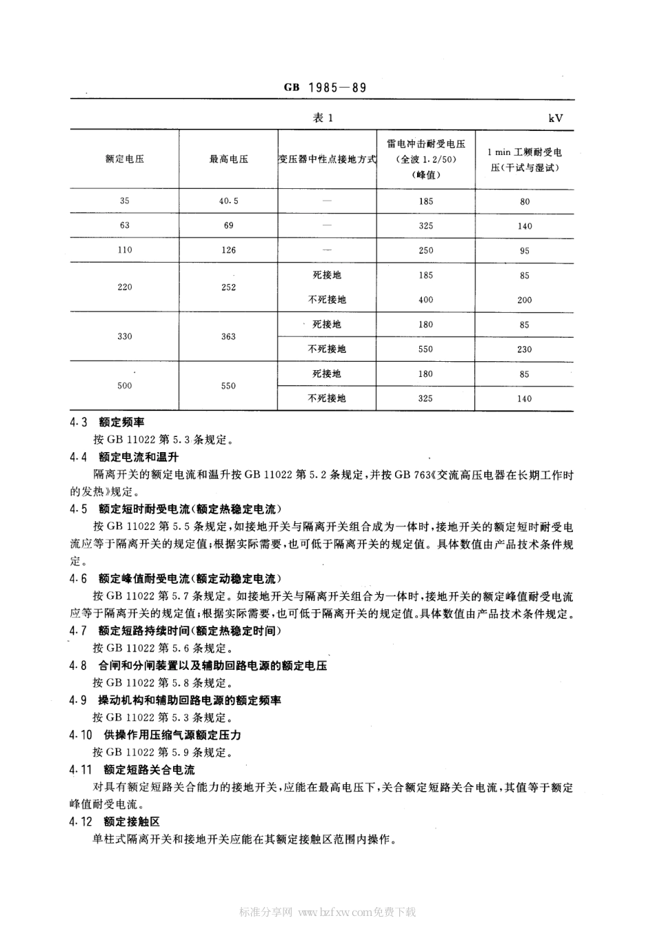 GB 1985-1989 交流高压隔离开关和接地开关.pdf_第2页