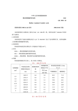 GB 3958-1983 橡皮绝缘编织软电线.pdf