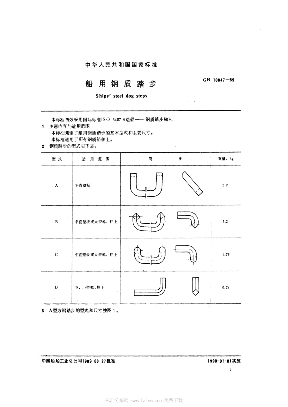 GB 10847-1989 船用钢质踏步.pdf_第2页
