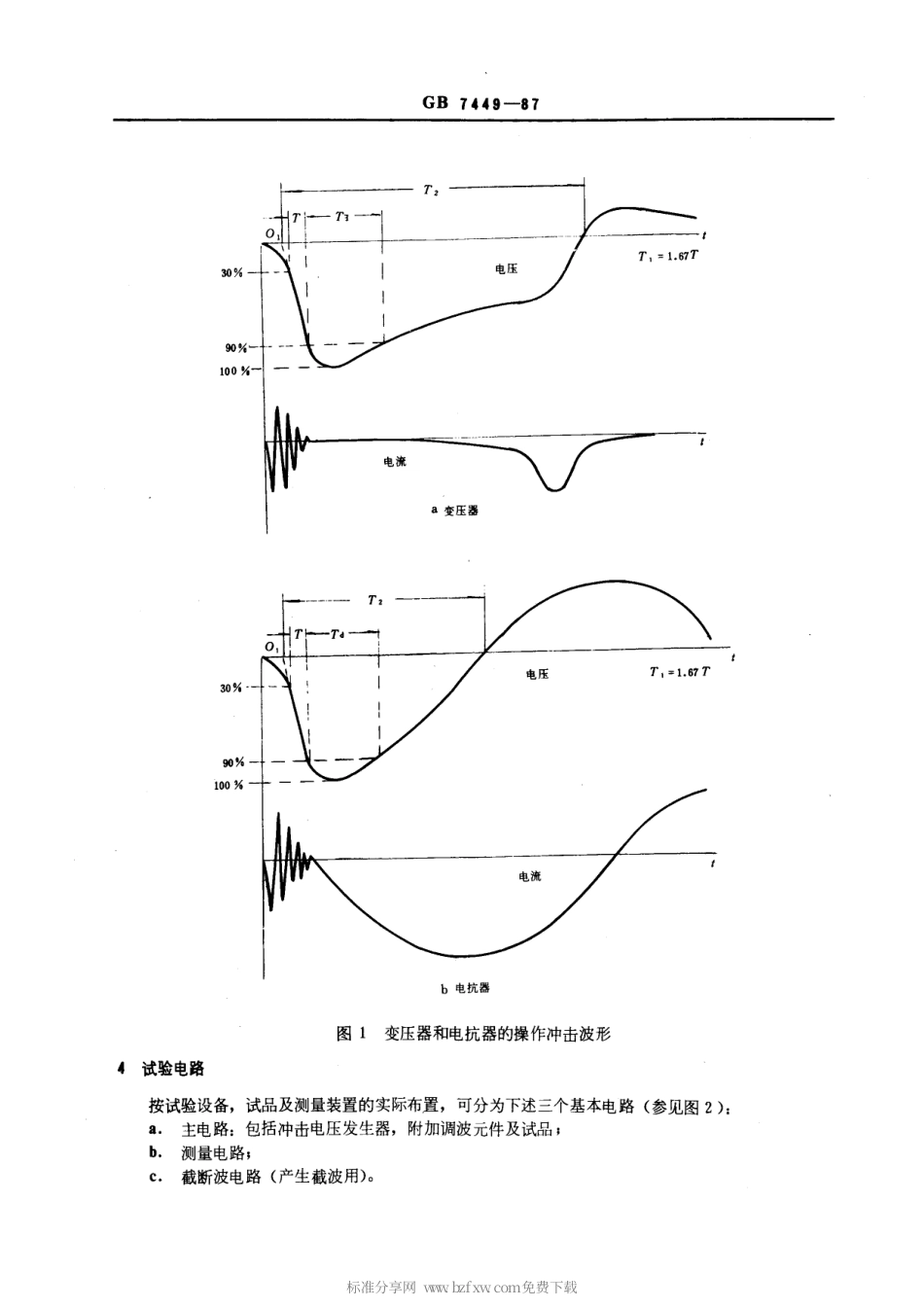 GB 7449-1987 电力变压器和电抗器的雷电冲击和操作冲击试验导则.pdf_第2页