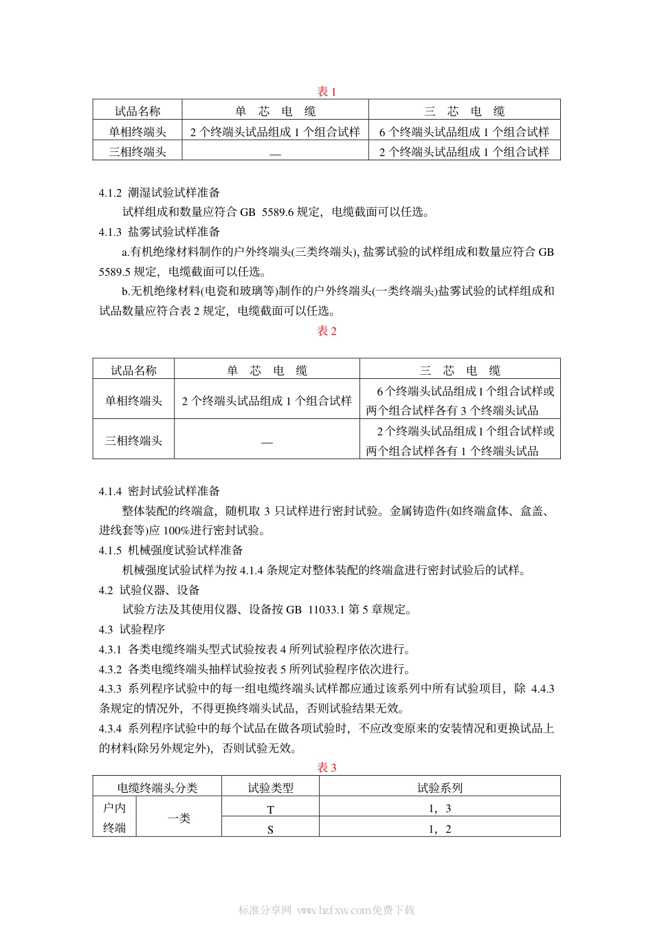 GB 11033.2-1989 额定电压26～35kV及以下电力电缆附件基本技术要求电缆终端头.pdf_第2页