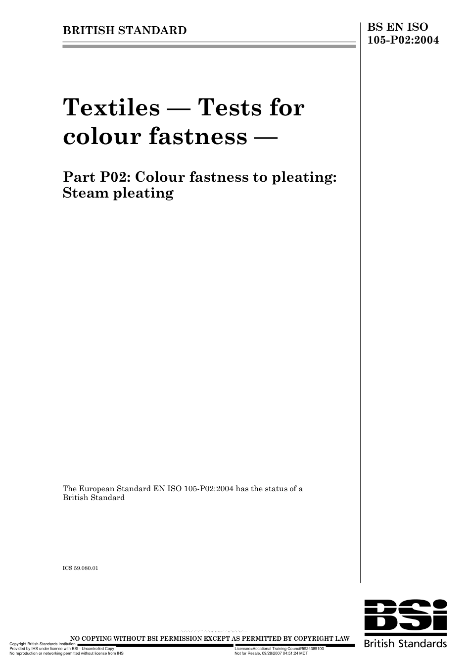 BS EN ISO 105-P02 2004.pdf_第1页