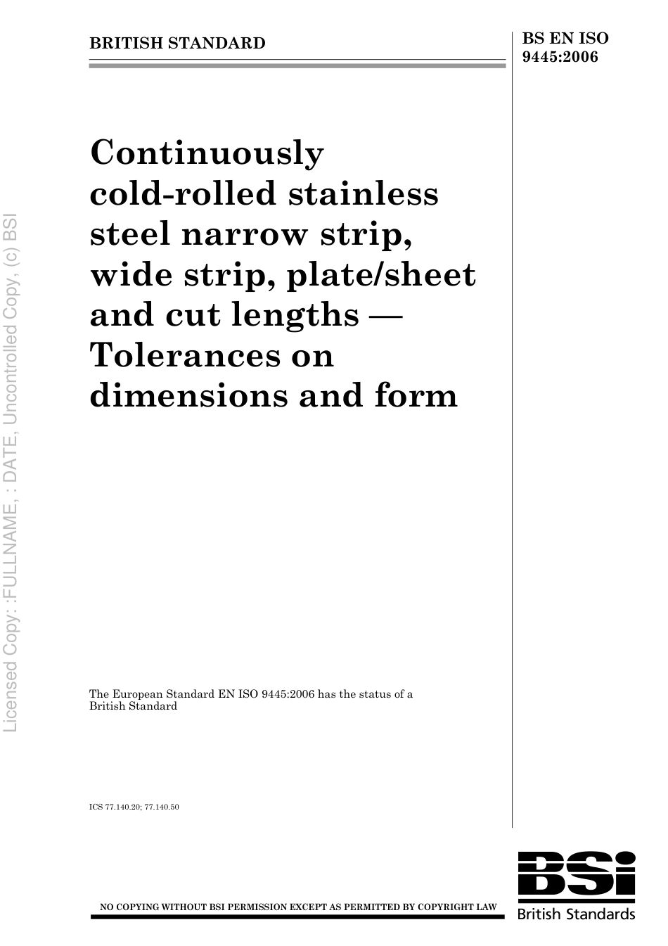 BS EN ISO 9445 2006.pdf_第1页