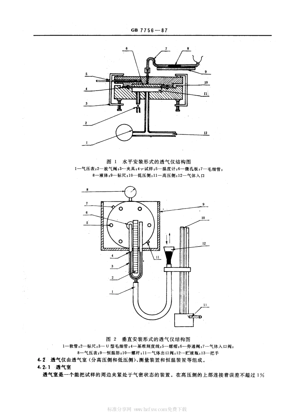 GB 7756-1987 硫化橡胶透气性的测定 恒压法.pdf_第2页