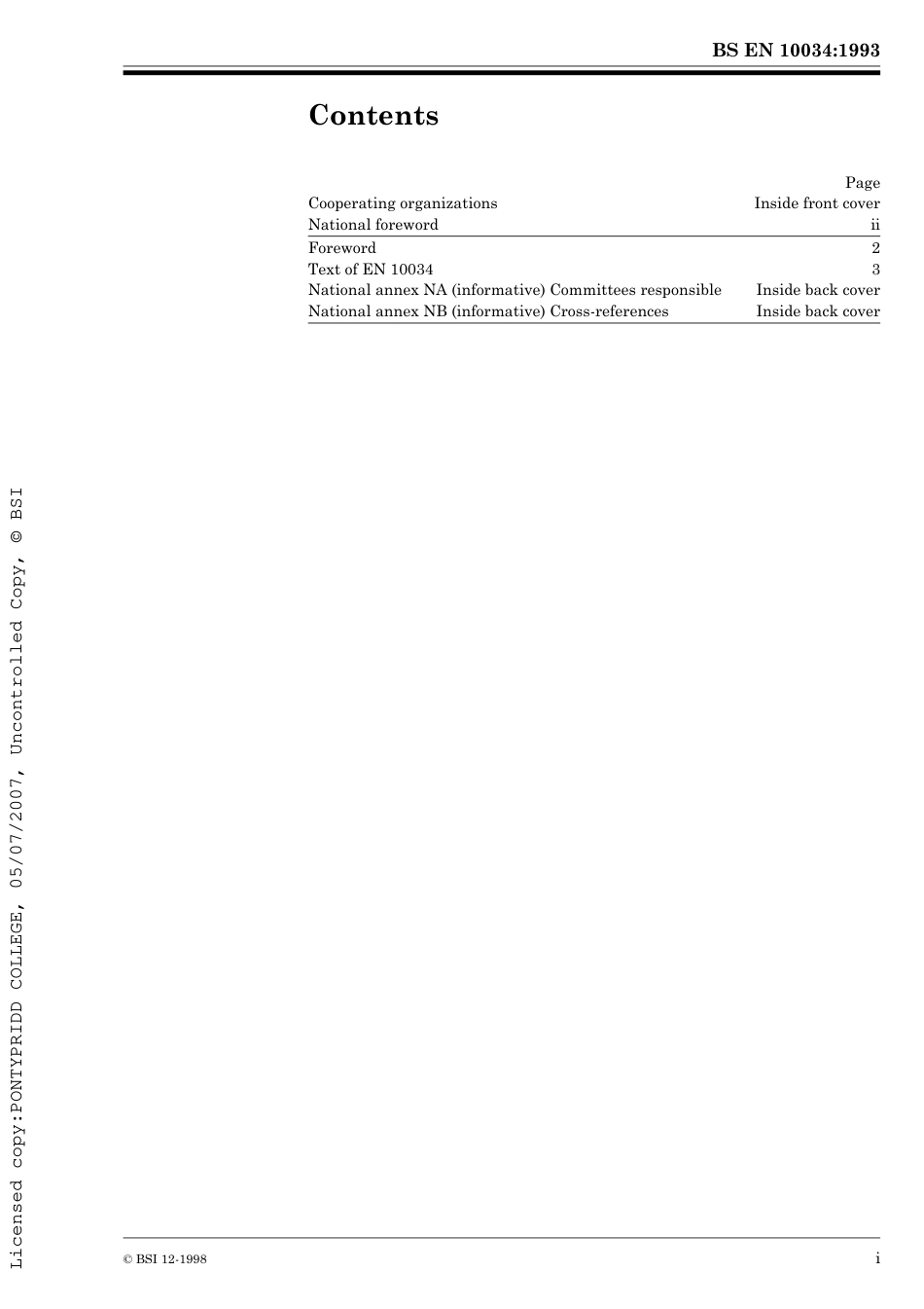 BS EN 10034-1993 Structural steel I and H sections - Tolerances on shape and dimensions.pdf_第3页