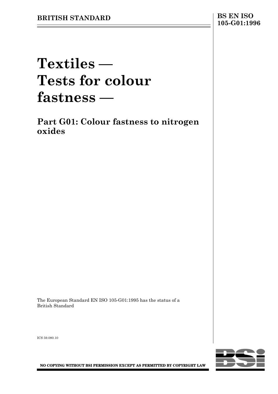 BS EN ISO 105-G01 1996.pdf_第1页