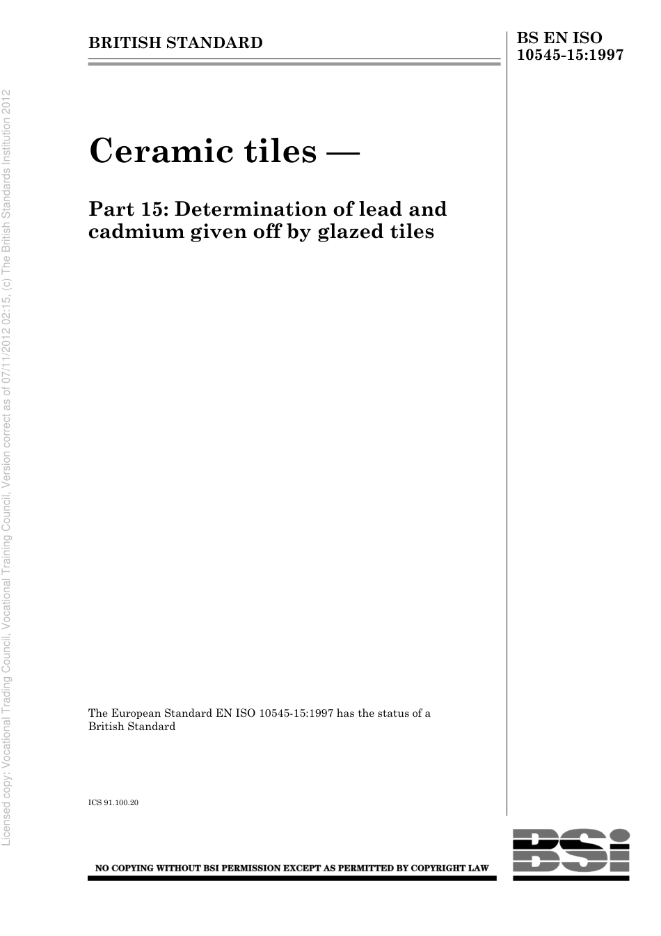 BS EN ISO 10545-15 1997.pdf_第1页