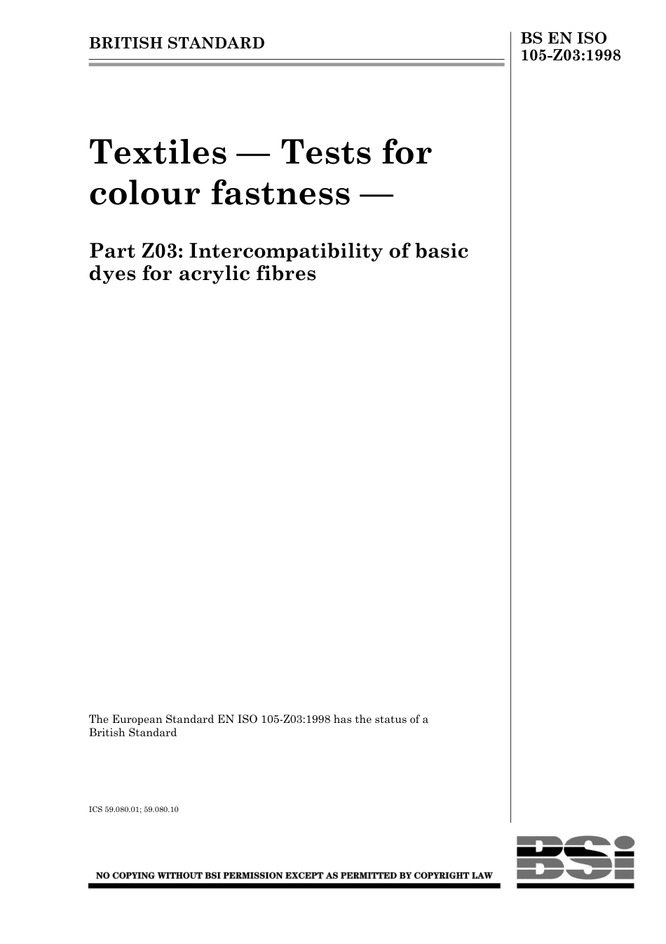 BS EN ISO 105-Z03 1998.pdf_第1页