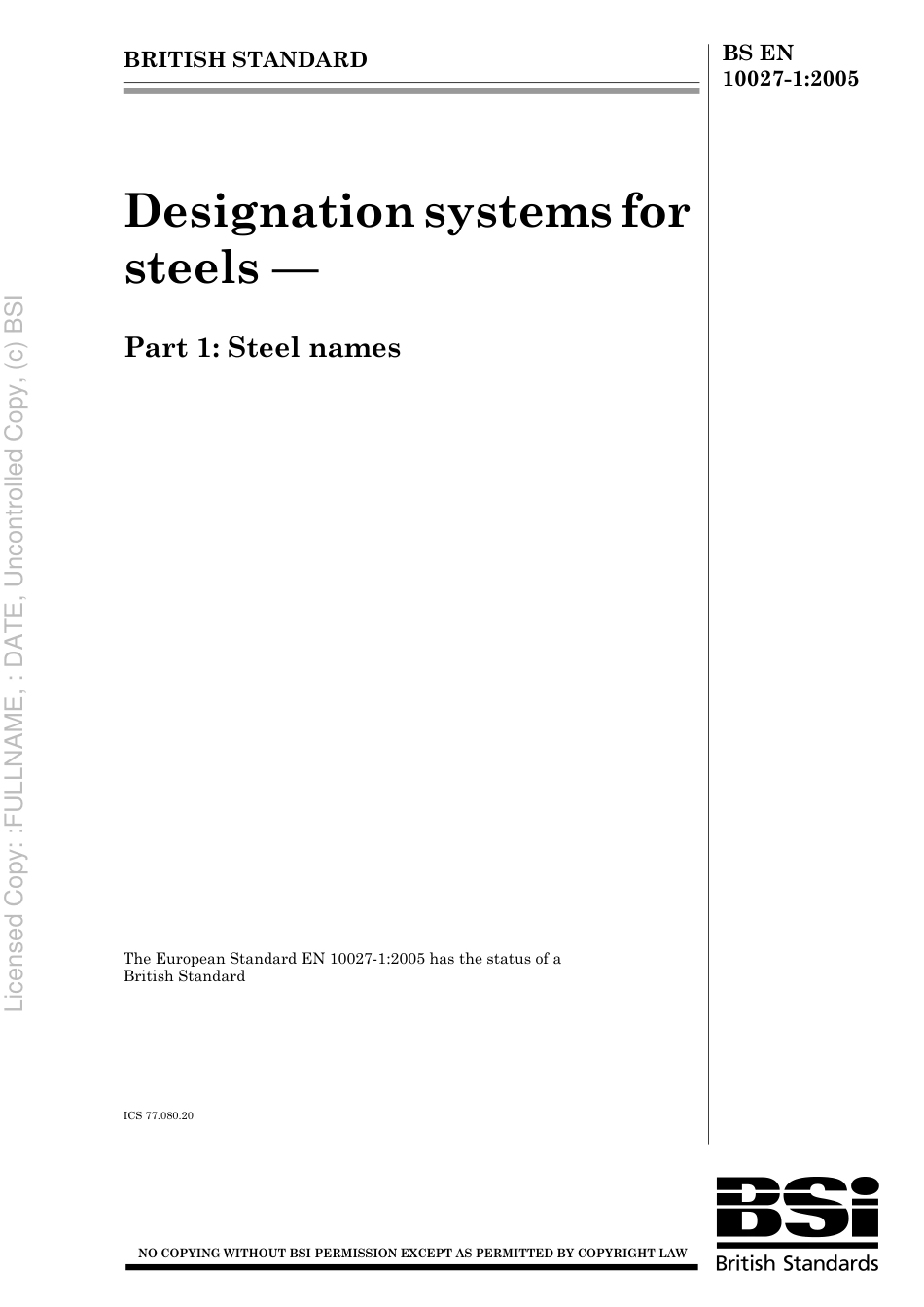 BS EN 10027-1 2005.pdf_第1页