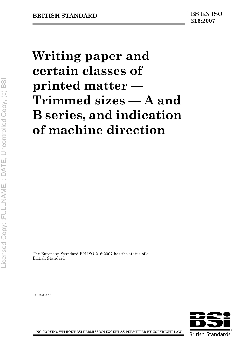 BS EN ISO 216 2007.pdf_第1页