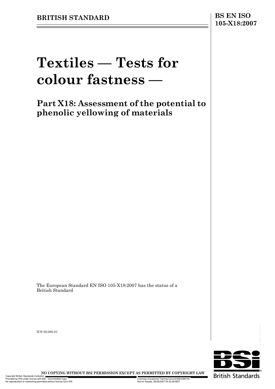 BS EN ISO 105- X18 2007.pdf_第1页