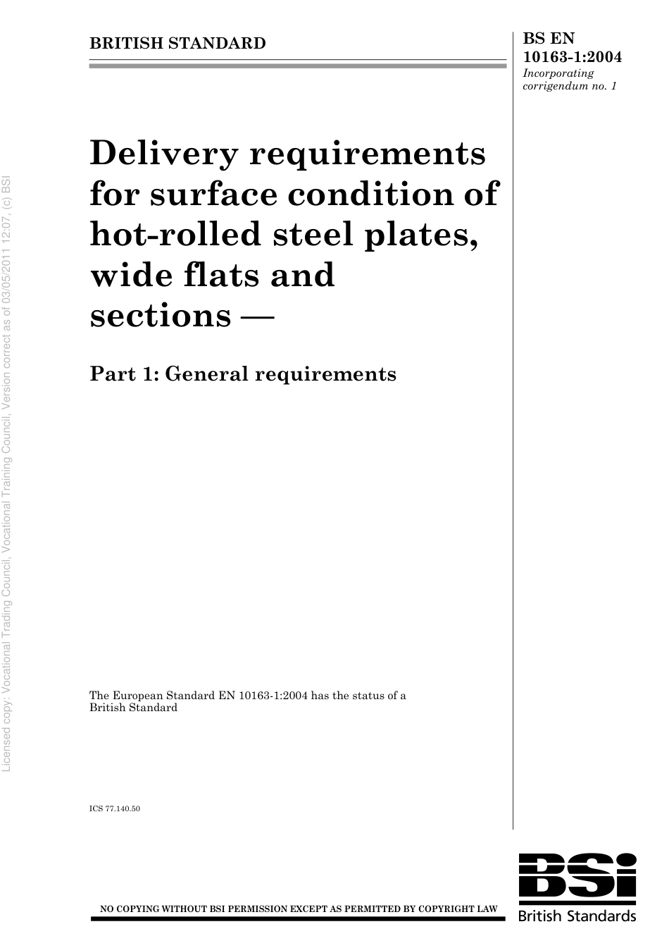 BS EN 10163-1 2004.pdf_第1页