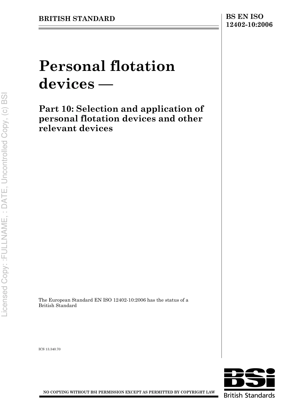 BS EN ISO 12402-10 2006.pdf_第1页