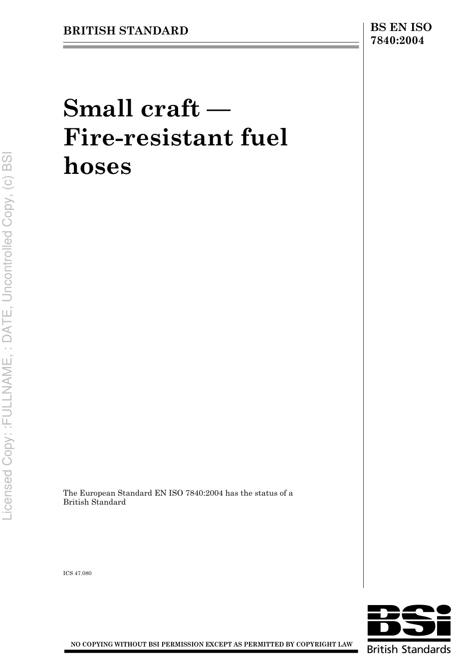 BS EN ISO 7840 2004.pdf_第1页