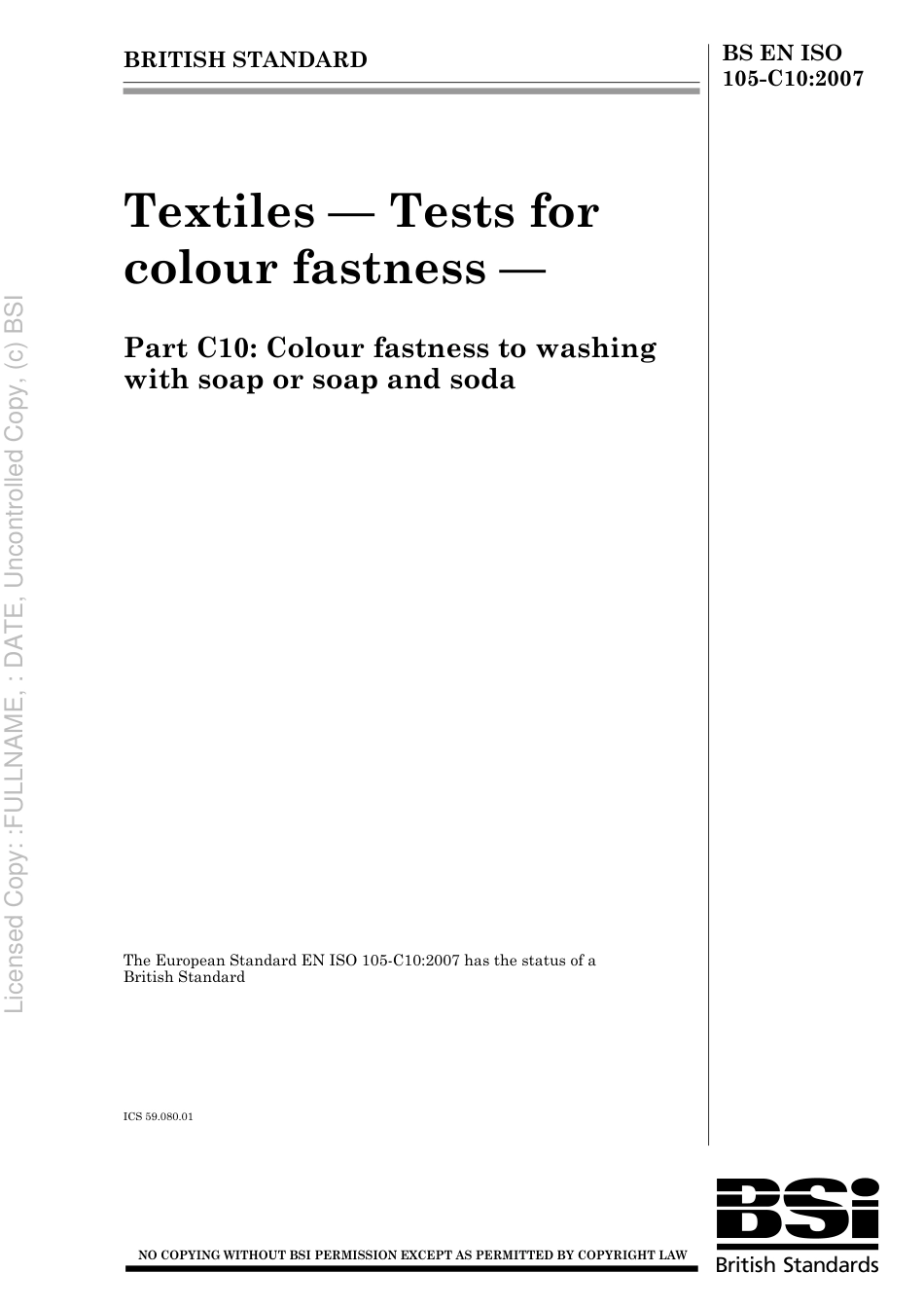 BS EN ISO 105-C10 2007.pdf_第1页